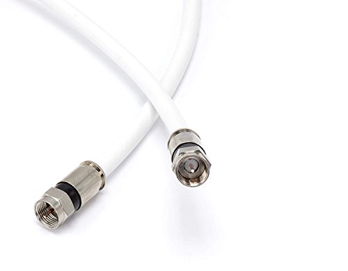 THE CIMPLE CO - 30' Feet White : Solid Copper Center Conductor, Made in The USA : RG6 Coaxial Cable with Connectors, F81 / RF, Digital Coax for Audio/Video, CableTV, Antenna, Internet, Satellite