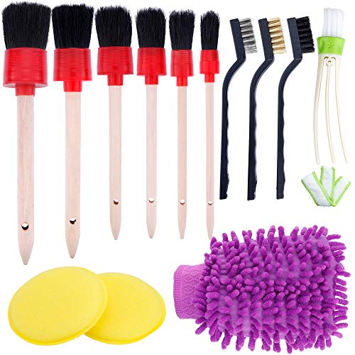Book Cover ONEONEY 13 Pcs Auto Detailing Brush Set for Cleaning Car Motorcycle Automotive Cleaning Wheels, Dashboard, Interior, Exterior, Leather, Air Vents, Emblems