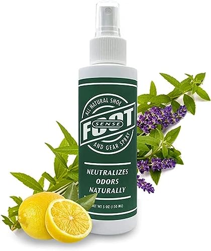 Natural Shoe Deodorizer and Foot Spray – Foot Odor Eliminator for Shoes, Sports Equipment, and Feet – Long-Lasting, Smelly Feet Odor Neutralizer for Adults and Kids – USA-Made by Foot Sense, 5 Oz.