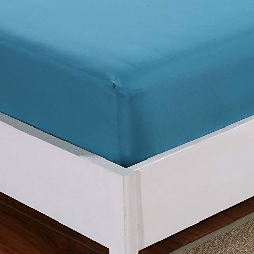Book Cover Mohap Fitted Sheet Queen Only Teal Deep Pocket Double Brushed Microfiber 1800 Durable and Fade Resistant Machine Washable Fits Mattress up to 16 inches