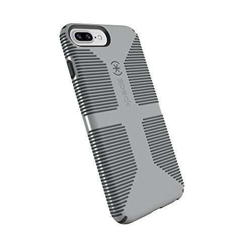 Book Cover Speck Products CandyShell Grip Cell Phone Case for iPhone 8 Plus/7 Plus/6S Plus/6 Plus - Pebble Grey/Slate Grey