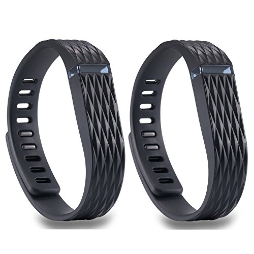 I-SMILE 2pcs Replacement Bands with Metal Clasps Wireless Activity Bracelet Sport Wristband for Fitbit Flex(No Tracker, Replacement Bands Only) & Silicon Fastener Ring