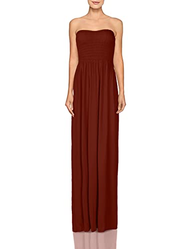 Forever Women's Plus Size Plain Boobtube Elasticated Sheering Maxi Dress
