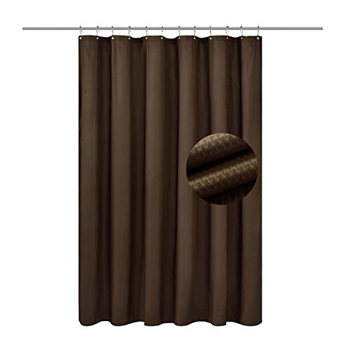 Book Cover Barossa Design Soft Microfiber Fabric Shower Liner or Curtain with Embossed Dots, Hotel Quality, Machine Washable, Water Repellent, Chocolate Brown, 70 x 72 inches