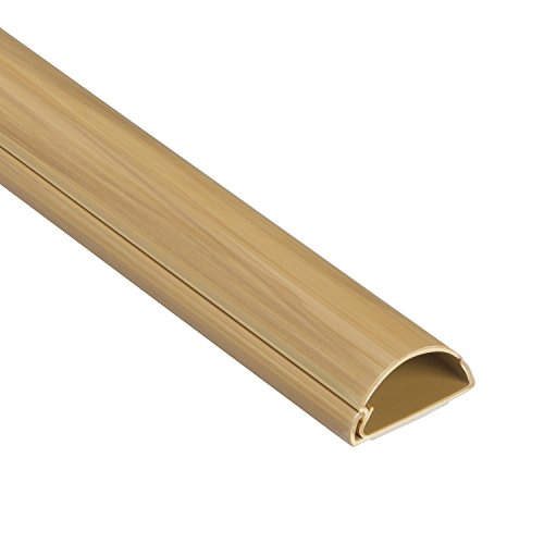 D-Line Cable Raceway On-Wall Cord Cover Wood-Grain Effect - 39 Inch Medium Size Channel to Hide and Conceal Cords, Cables, or Wires - Cable Management, 1.18" (W) x 0.59" (H)