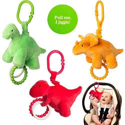 Manhattan Toy Company (Set of 3) Newborn Baby Toys Plush Jiggle Hanging Toys for Babies Teething