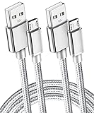 2 Pack 6.5 Ft Extra Long 2.1A Rapid Micro USB Cable for Quick Fast Charging Samsung Galaxy S7 Edge/S6/S5,Note 5/4,LG G4,Motorola Moto E5 G5 Play,PS4 Controller,Android Phone and Tablet, HTC