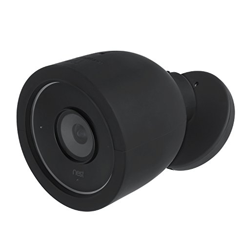 Nest Cam IQ Outdoor Skin - Colorful Silicone Skins Compatible with Nest Cam IQ Outdoor Security Camera; Camouflage and Accessorize Your Camera - by Wasserstein (1 Pack, Black)