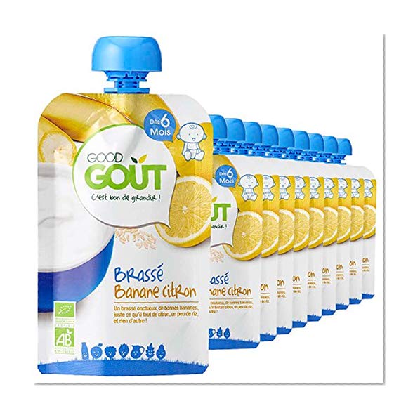 Good Goût - BIO - Brassé Banane Citron Dessert Lacté dès 6 Mois 90 g - Pack de 10