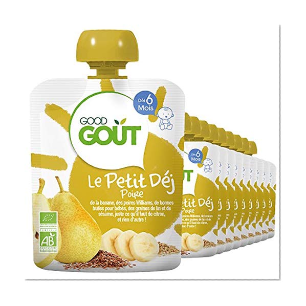 Good Goût - BIO - Gourde Petit Déj Poire dès 6 Mois 70 g - Pack de 10