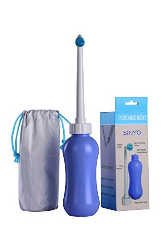 SINYO Portable Bidet, Travel Bag, Bidet On-the-Go, Handheld Bidet, Personal Hygiene Cleaning and Washing, Angled Nozzle Spray, 15.2oz (450ml) Capacity (1)