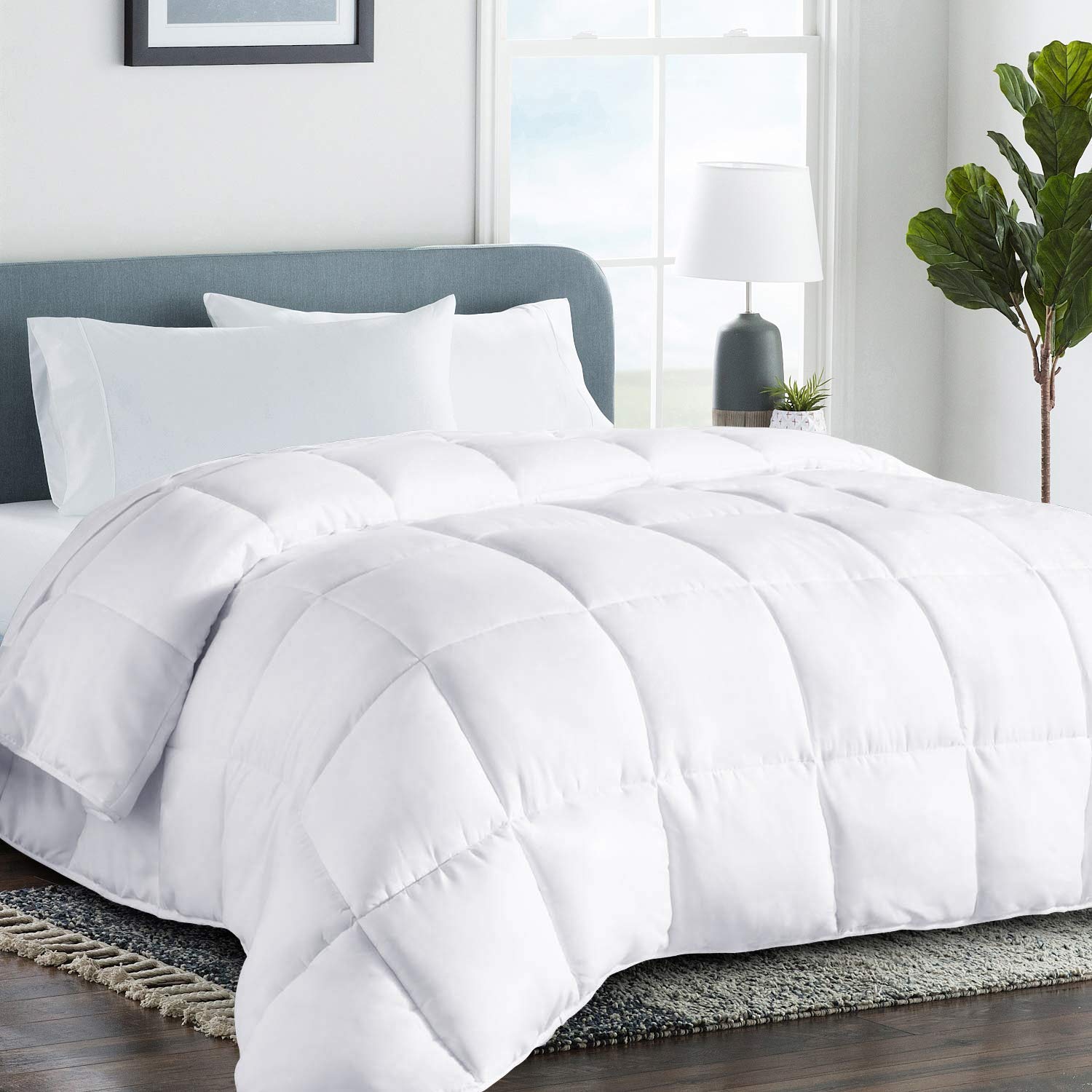Book Cover COHOME King 2100 Series Cooling Comforter Down Alternative Quilted Duvet Insert with Corner Tabs All-Season - Winter Warm Luxury Hotel Comforter - Reversible - Machine Washable - White