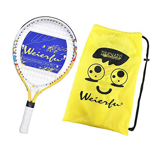 Weierfu Junior Tennis Racket for Kids Toddlers Starter Racket 17 with Cover Bag Light Weight(Strung)