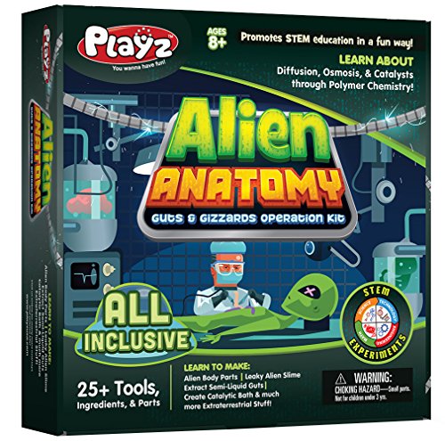 EPHIIONIY Playz Alien Anatomy Guts & Gizzards Operation Science Kit - 25+ Tools to Make Alien Body Parts & Slime Extract Yucky Guts & Create Catalytic Bath for Boys Girls Teenagers & Kids