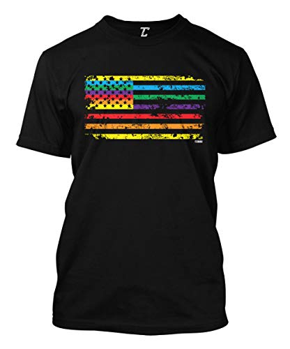 Rainbow American Flag - Gay Pride LGBTQ Men's T-Shirt