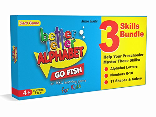 Better Letter Alphabet Go Fish Card Game - Includes: Alphabet Go Fish, Number Go Fish, and Shapes and Colors Go Fish