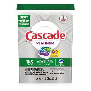 Book Cover Cascade Platinum ActionPacs Dishwasher Detergent, Fresh (92 ct.)