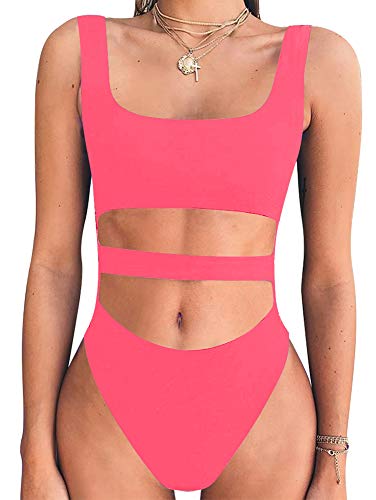 BEAGIMEG Women's Tank Top Cut Out Sleeveless Bodice Bodysuit Party Clubwear