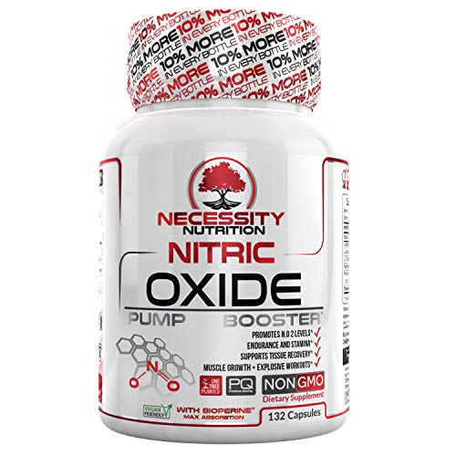 Nitric Oxide Supplement 132 Capsules Pre-Workout Supplements for Men - L-Arginine Keto Pills Nitrous Booster L Citrulline Stamina, Endurance, Recovery Muscle Support