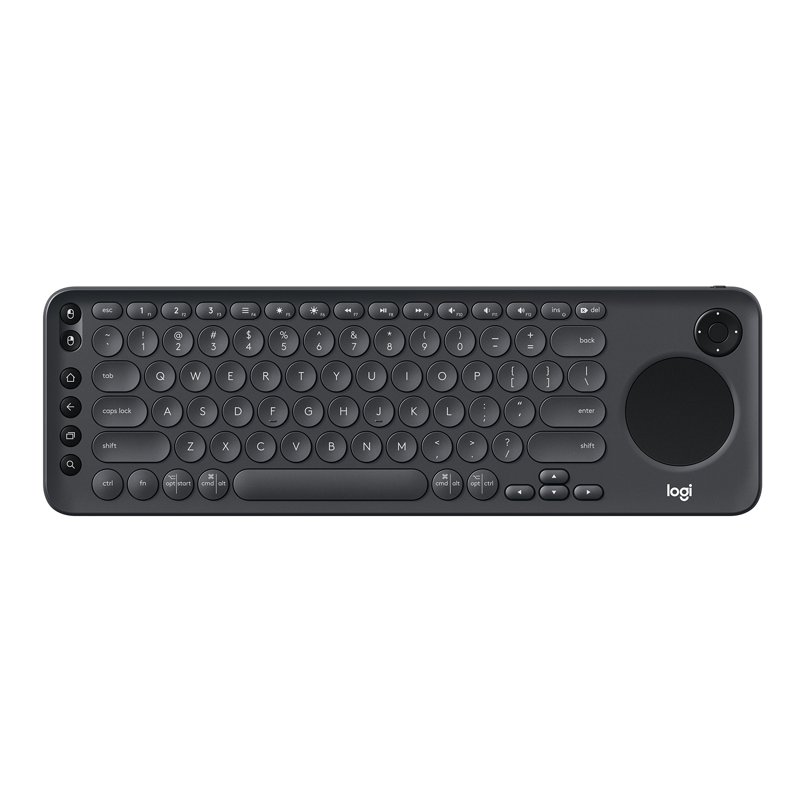 Book Cover Logitech K600 TV - TV Keyboard with Integrated Touchpad and D-Pad Compatible with Smart TV - Graphite Black