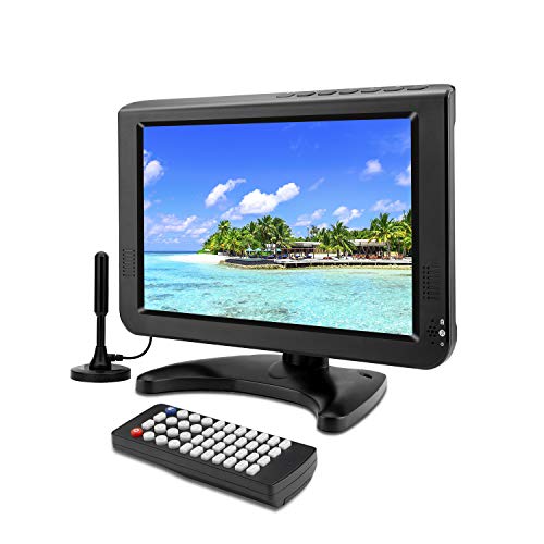 GJY 9.5-Inch Portable Widescreen TV, Built in Digital Tuner+NTSC,USB/TF Card Slot/Headphone Inputs,with Detachable Antennas,Automotive Mobile TV,Full Function Remote,Removable Bracket