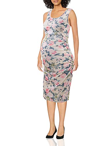 Maternity Tank Dress Ruched Sleeveless Mama Dress Pregnancy Baby Shower Dress