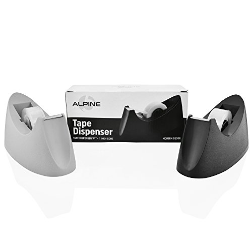 Desktop Tape Dispenser 2-Pack Classic Heavy Duty with 1 Inch Core. Tape Included. Takes Any 3/4 Inch Tape Including Scotch Invisible. Non-Skid Base, Rugged Durability, Sharper Long Lasting Blade