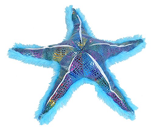 Wild Republic Starfish Plush, Stuffed Animal, Plush Toy, Sea Animals, Gifts for Kids, Glitter Blue 16"