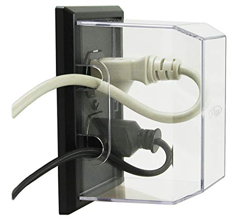LectraLock - Baby Safety Electrical Outlet Cover - Large Plug Cover - Deep Babyproof Socket Cover, Black