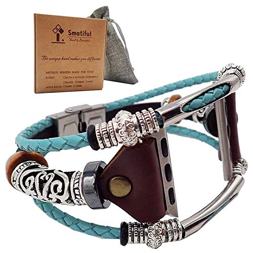 Smatiful Bands for Women, Adjustable Replacement Strap Band for Apple Watch 42mm & 44mm, Turquoise (Teal Green)