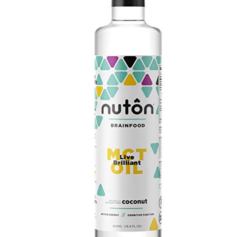 Natural MCT Oil by Nuton, C8 and C10 only Blend from Organic Coconuts - 16.9oz (0.5 Liter) | No C12 (Lauric Acid), Great for Keto Diet and Mroning Coffee | Keto and Paleo Certified