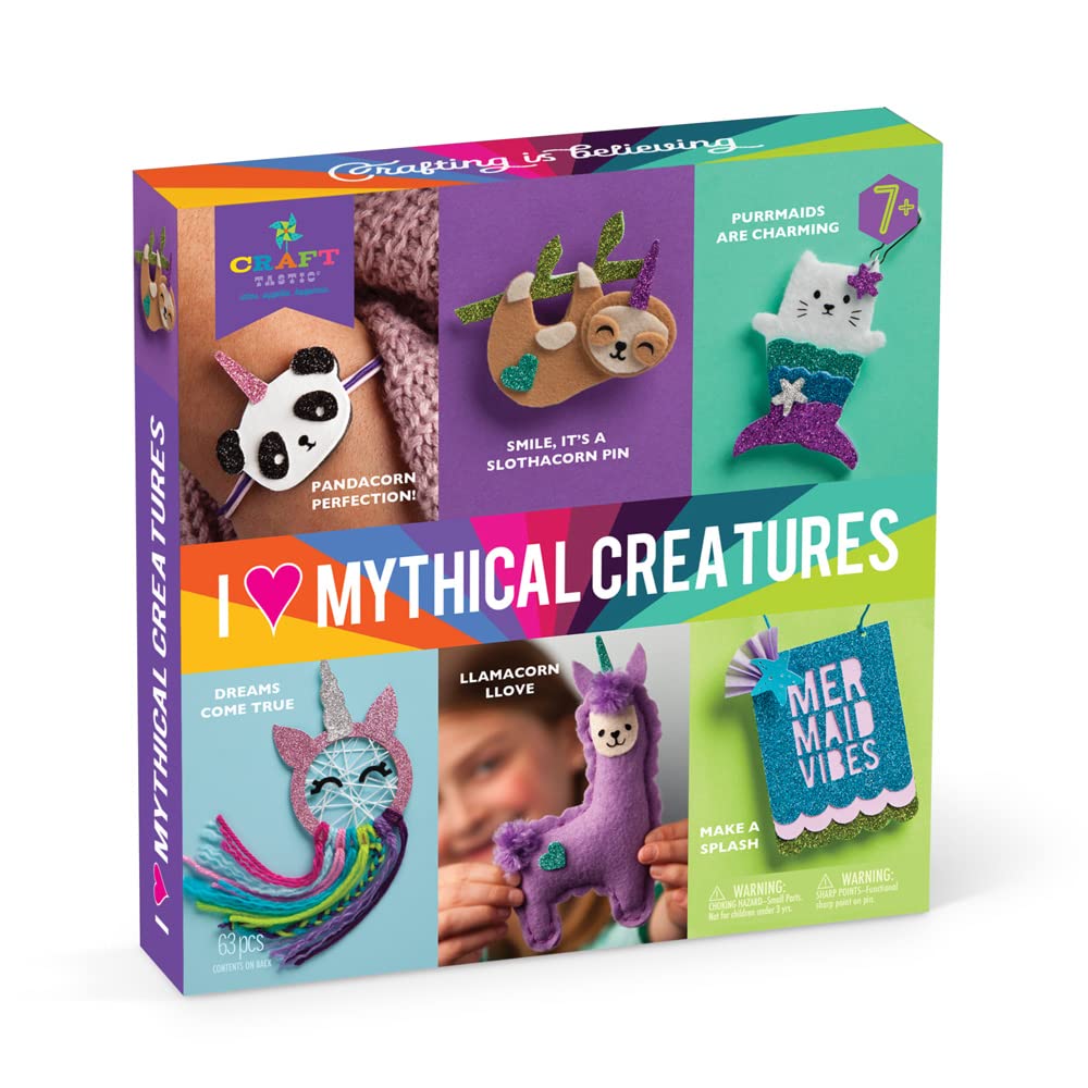 Craft-tastic – I Love Mythical Creatures Kit – Craft Kit Includes 6 Projects Featuring Mythical Creatures I Love Mythical Creatures Craft Kit