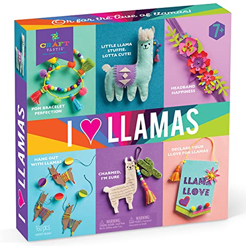 Craft-tastic – I Love Llamas Kit – Craft Kit Includes 6 Llama-Themed Projects