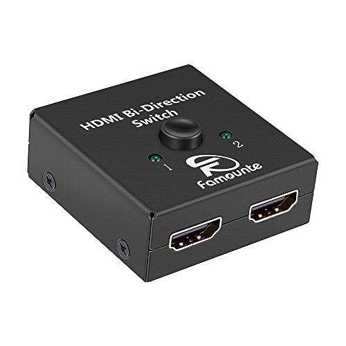 HDMI Switcher,Famounte HDMI Switch Box 2 Ports Bi-direction Manual A/B Switchbox Dual 1 x 2/2 x 1 HDMI Splitter Hub Support Ultra HD 4K / 3D / 1080P / HDCP Passthrough