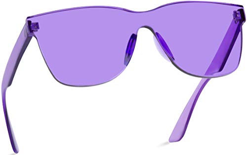 WearMe Pro - Horn Rimmed Tinted Colorful Lens Rimless Sunglasses