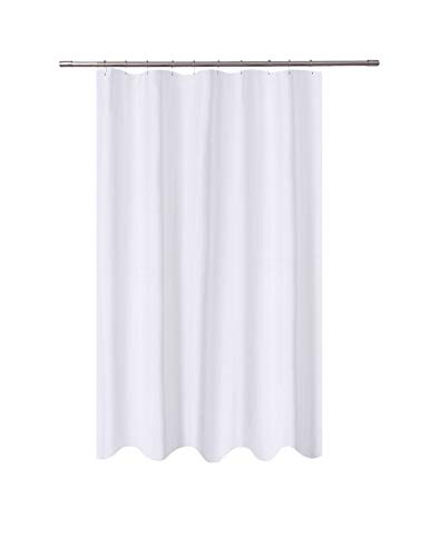 Book Cover N&Y HOME Fabric Shower Curtain Liner White - 54 x 78 inch Bath Stall Size, Hotel Quality, Mildew Resistant, Washable, Water repellent, Spa Bathroom Curtains with Grommets