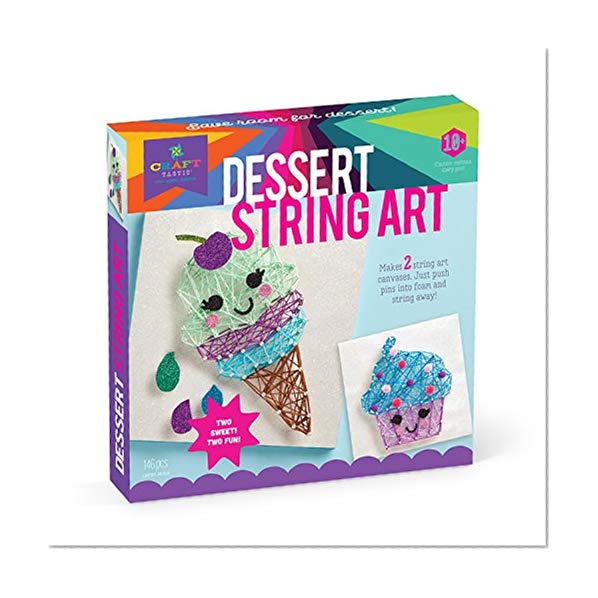 Craft-tastic – String Art Kit – Craft Kit Makes 2 Large String Art Canvases – Desserts Edition