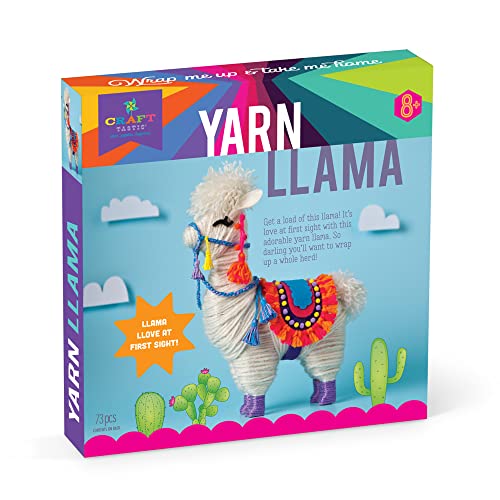 Book Cover Craft-tastic – Yarn Llama Kit – Craft Kit Makes 1 Yarn-Wrapped Llama