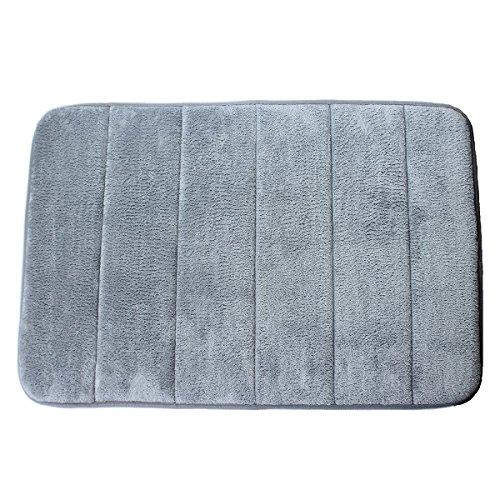 SUMLINK High Density Space Memory Foam Bath Mats (15.7 x 23.6 Inch) (-Grey)