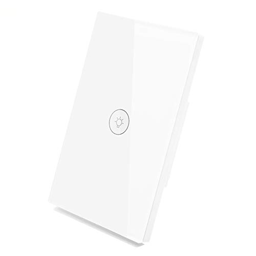 WiFi Smart Wall Light Switch Glass Touch Panel Wireless Remote Control by Mobile APP Anywhere Compatible with Alexa,Timing Function No Hub Required (Wall Switch 1 Gang).