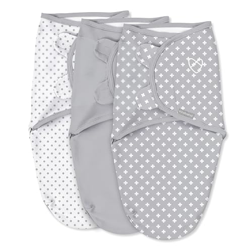 SwaddleMe Original Swaddle â€“ Size Small, 0-3 Months, 3-Pack (Criss Cross Polka Dot)