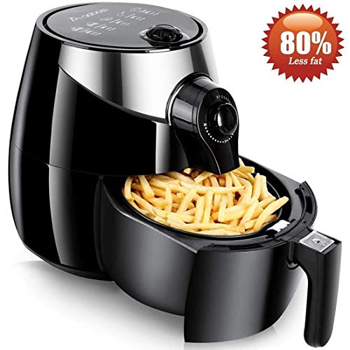 Friteuse à air chaud, Friteuse à air chaud sans matière grasse Aobosi, casserole de 3,5 L et panier de 2,5 L, design intérieur en métal, sans odeur, recette gratuite