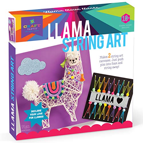 Craft-tastic DIY String Art â€“ Craft Kit for Kids â€“ Everything Included for 2 Fun Arts & Crafts Projects â€“ Llama Series