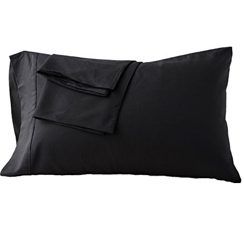 Book Cover Pillowcases King Black Set of 2 Envelope Closure End Easy Fit for Summer Soft and Breathable Material Machine Washable