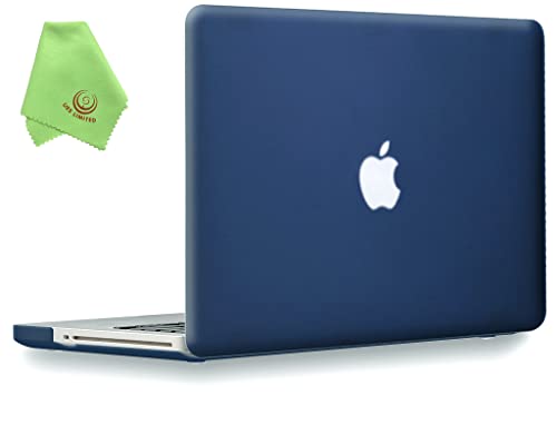 UESWILL Smooth Soft-Touch Matte Hard Shell Case Cover for MacBook Pro 13 inch with CD-ROM (Non-Retina) (Model:A1278) + Microfibre Cleaning Cloth, Navy Blue
