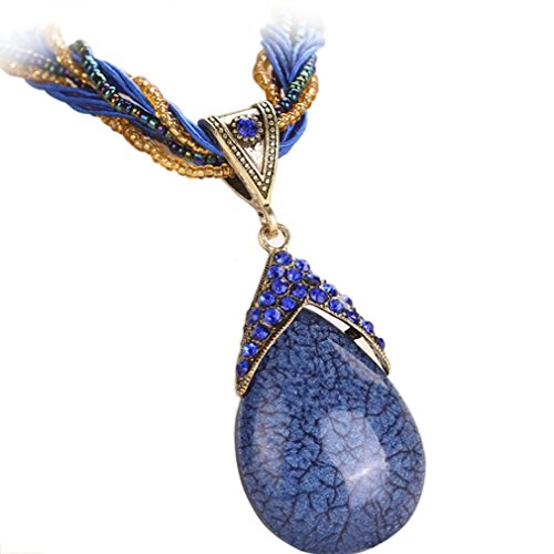 Clearance!! WYTong Women Rhinestone Amber Gem Jewelry Necklaces Bohemian Pendant Collar Necklace