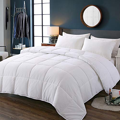 Book Cover Decroom White Comforter,Down Alternative Quilted Duvet Insert,Moisture-Wicking Treament,Light Weight and Soft for All Season Twin Size