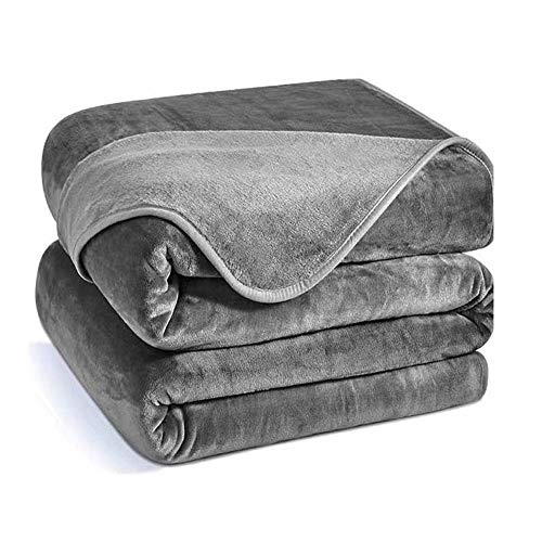 Charm Heart Luxury Fleece Blanket,Winter 350GSM Blanket Super Soft Warm Thick Blanket for Home Bed Blankets King Size, Dark Grey 90Ã—108 in