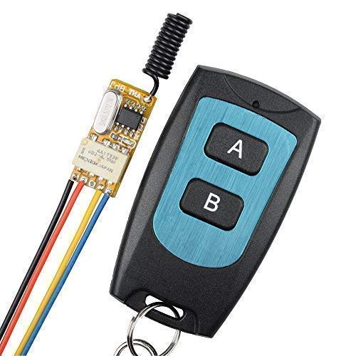 12V Remote Control Relay Secure RF Wireless Remote Switch, 433Mhz Remote Control RF Transmitter with Receiver Wireless Switch for Micro Door Access Control System DC3.7V 4.5V 5V 7.4V 9V 12V