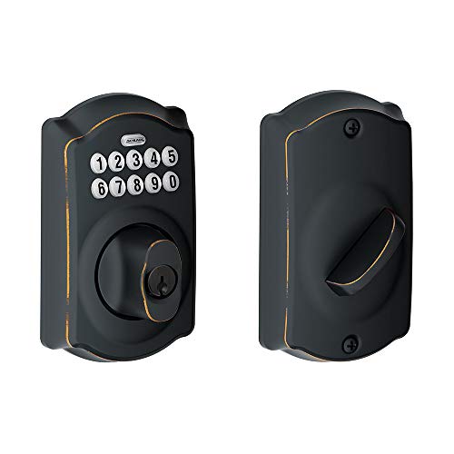 Book Cover Camelot Single Cylinder Keyless Electronic Deadbolt Finish: Aged Bronze